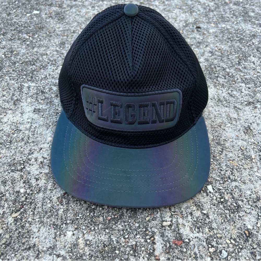 #Legend snap back black Mesh Cap with Blue Brim
